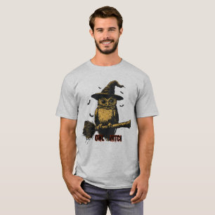 Owl Witch Spooky Cute Halloween Magic Bird Graphic T-Shirt