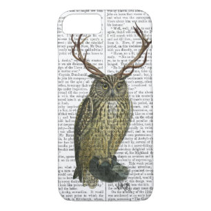 Owl with Antlers plain 2 Case-Mate iPhone Case