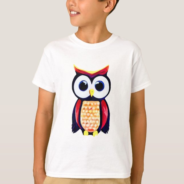 Owl with big curious eyes T-Shirt (Front)