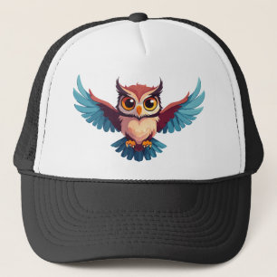 owl with big eyes trucker hat