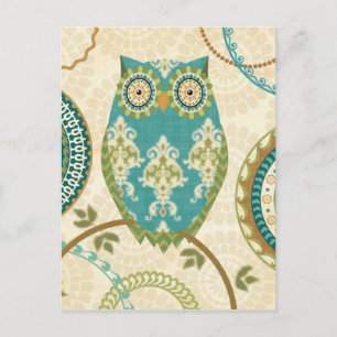 Owl with Circular Patterns Postcard