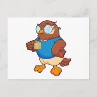 Owl with Coffee mug
