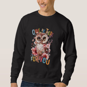 owl with flowers cute owls flying animal morning b sweatshirt