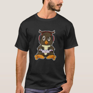 Owl With Gaming Controller I  Gaming I Gamer T-Shirt