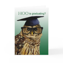 Owl With Glasses Grammar Graduation Card