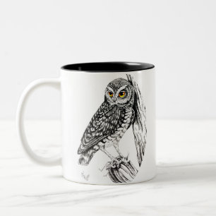 Owl with Grasshopper Mug in ink