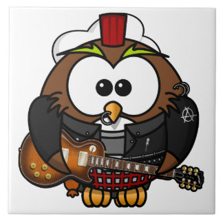 Owl with Guitar Tile