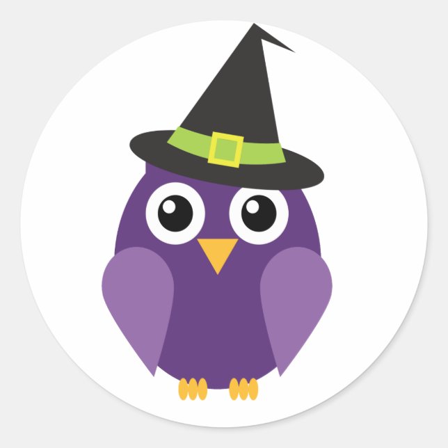 Owl with Hat Halloween Stickers (Front)