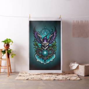 Owl with magical elements. fabric