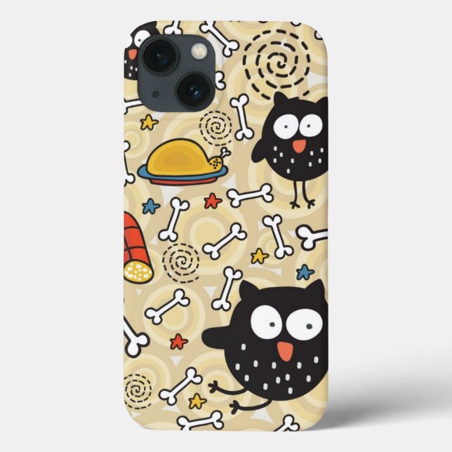 Owl with Meat Pattern Case-Mate iPhone Case (Back)