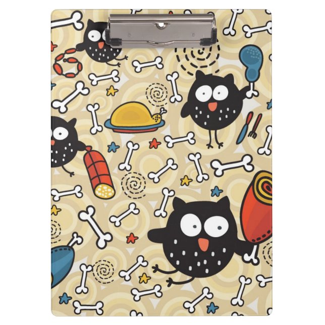 Owl with Meat Pattern Clipboard (Front)