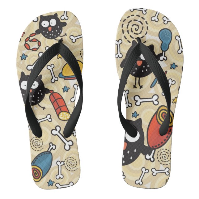 Owl with Meat Pattern Jandals (Footbed)