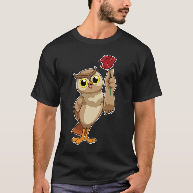 Owl with Rose T-Shirt (Front)