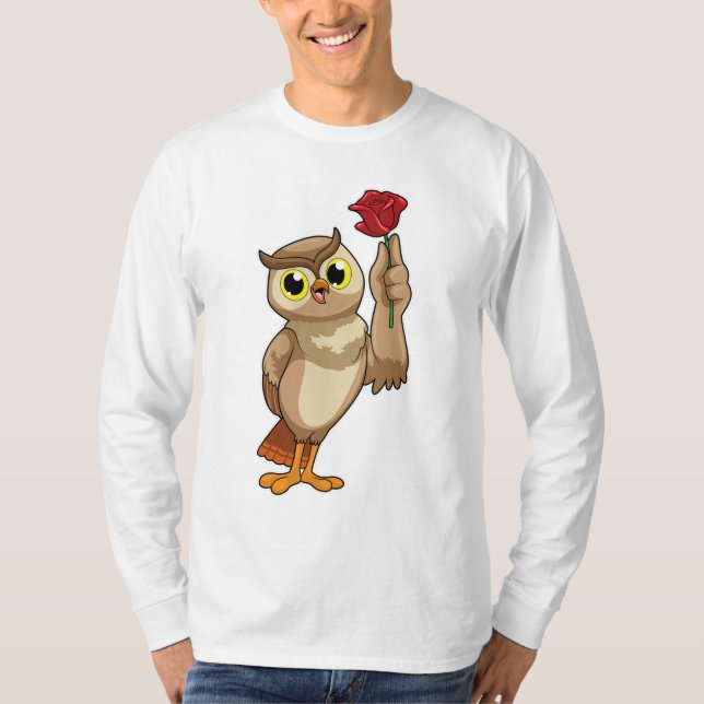 Owl with Rose T-Shirt (Front)