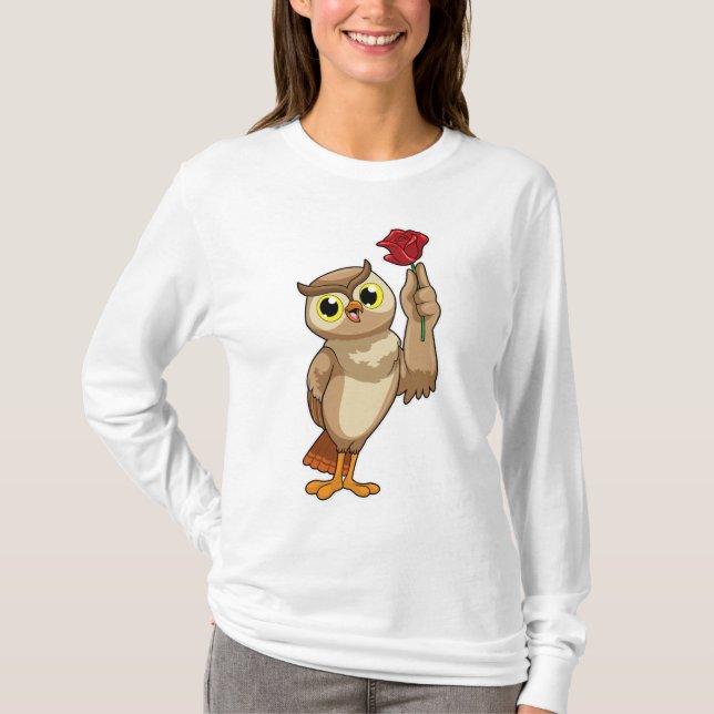Owl with Rose T-Shirt (Front)
