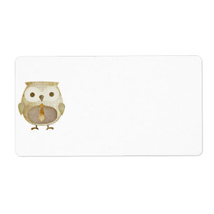 Owl With Tie Label