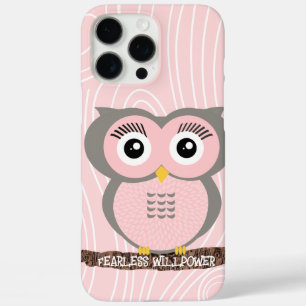 Owl Wood Grain Zig Zag Pattern Choose Your Colour iPhone 16 Pro Max Case