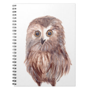 Owl woodland bird spiral notebook
