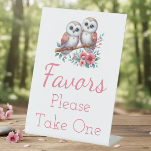 Owl Woodland Boho Country Rustic Wedding Favors Pedestal Sign