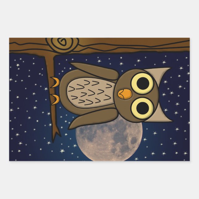 owl  wrapping paper sheet (Front)