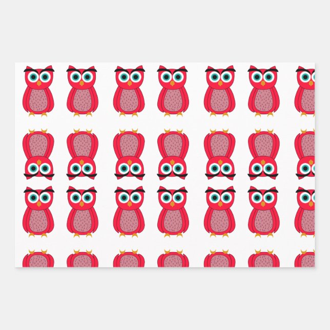 Owl  wrapping paper sheet (Front)