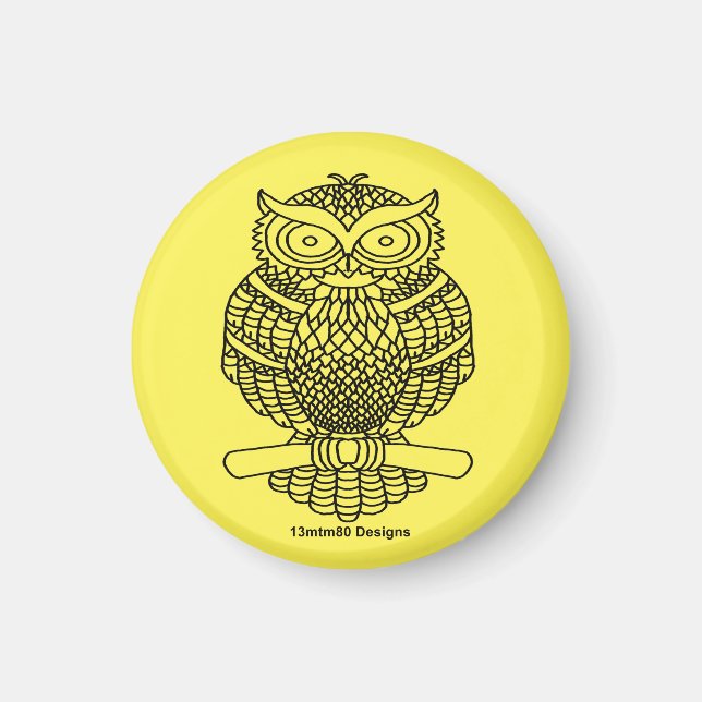 Owl (yellow) - Magnet (Front)
