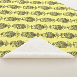 Owl (yellow) - Sherpa Blanket