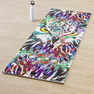 Owl Yoga Mat   Colourful Owl   Abstract Owl
