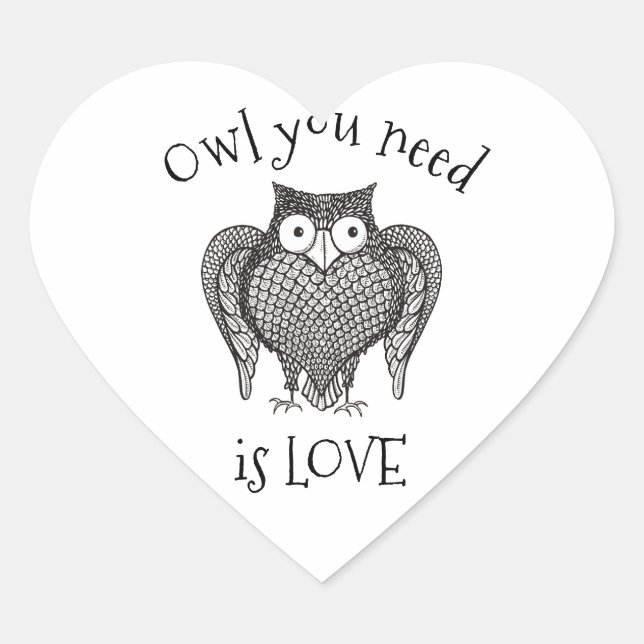 Owl you Need Heart Sticker (Front)