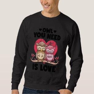 Owl You Need Is Love Adorable Owl Puns Couple Vale Sweatshirt
