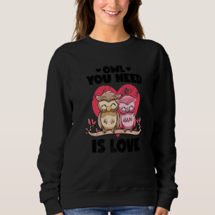 Owl You Need Is Love Adorable Owl Puns Couple Vale Sweatshirt