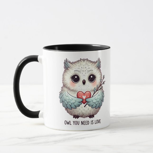 Owl You Need is Love Mug and Cups (Left)