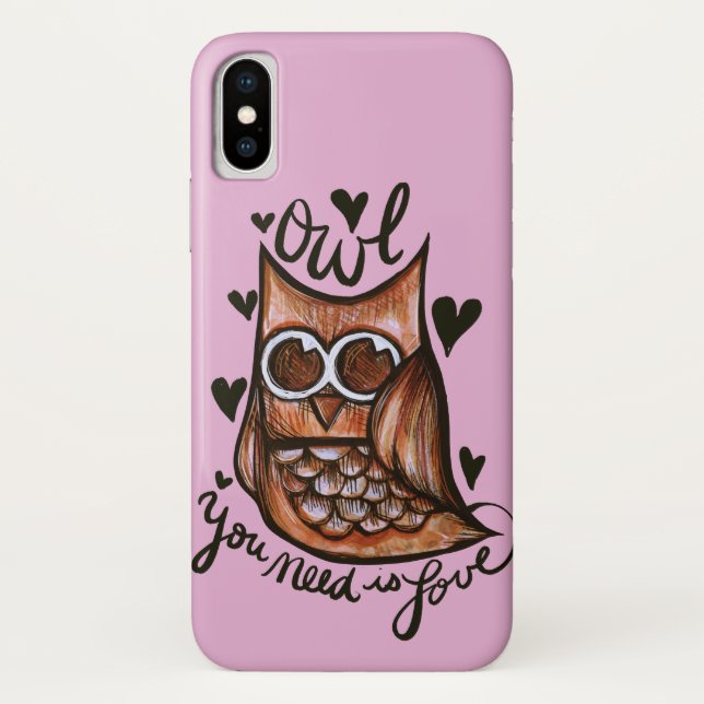 Owl you need is love owls artwork cute owls        Case-Mate iPhone case (Back)