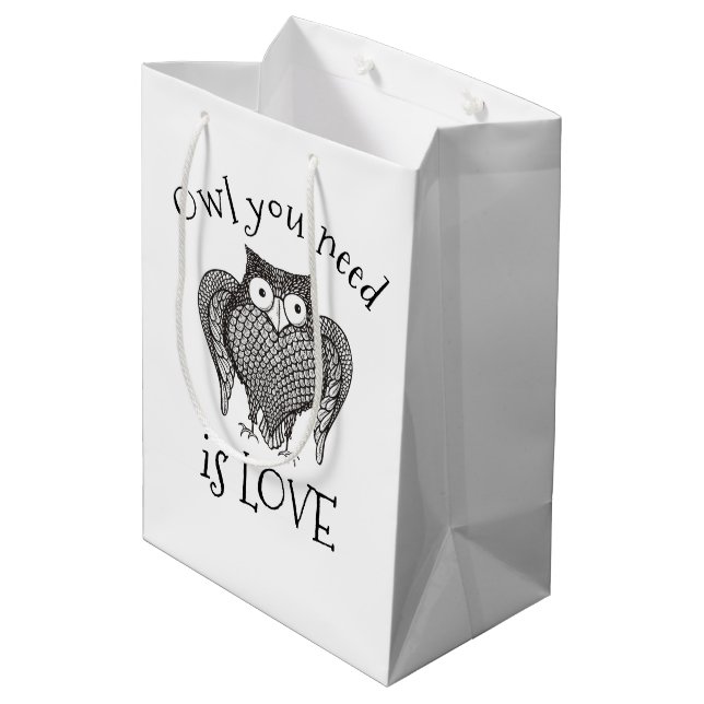Owl you Need Medium Gift Bag (Back Angled)