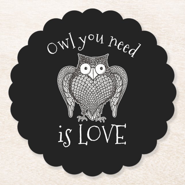 Owl you Need Paper Coaster (Front)