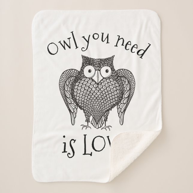 Owl you Need Sherpa Blanket (Front)