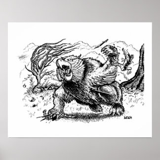 “Owlbear Attack” - Illustration by Tracy Lesch Poster
