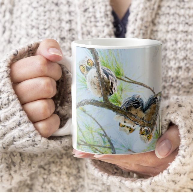 Owlets Baby Owls in Tree Wildlife  Coffee Mug (Creator Uploaded)