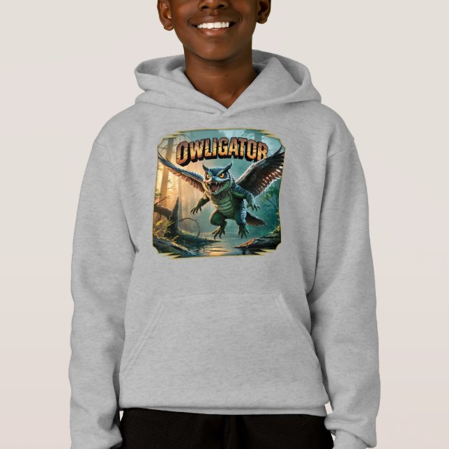 Owligator Illustration – Owl Alligator Funny Scary (Front)