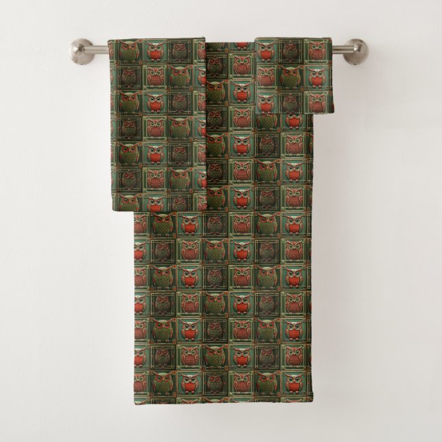 Owls 2 bath towel set (Insitu)