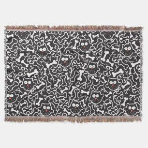 Owls and bones throw blanket