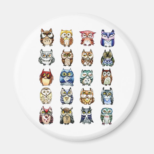 Owls and Cat Magnet (Front)