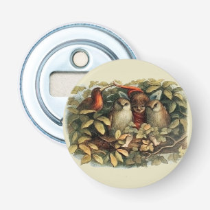 Owls and Elf Fairies Nature Illustration Bottle Opener
