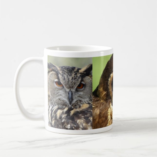 Owls Animal Birds Nature Park Tree Harmony Destiny Coffee Mug (Left)