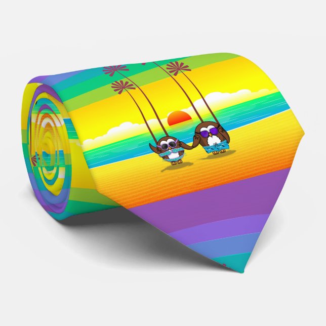 owls are back to vacations! tie (Rolled)