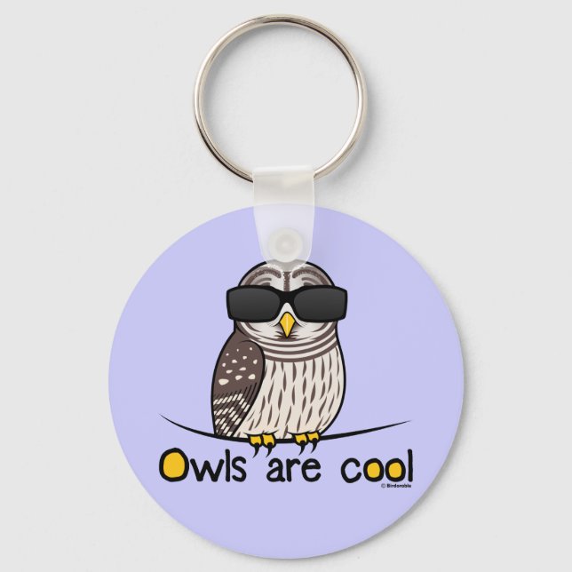 Owls are cool! key ring (Front)