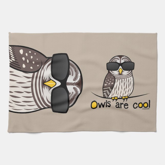 Owls are cool tea towel (Horizontal)