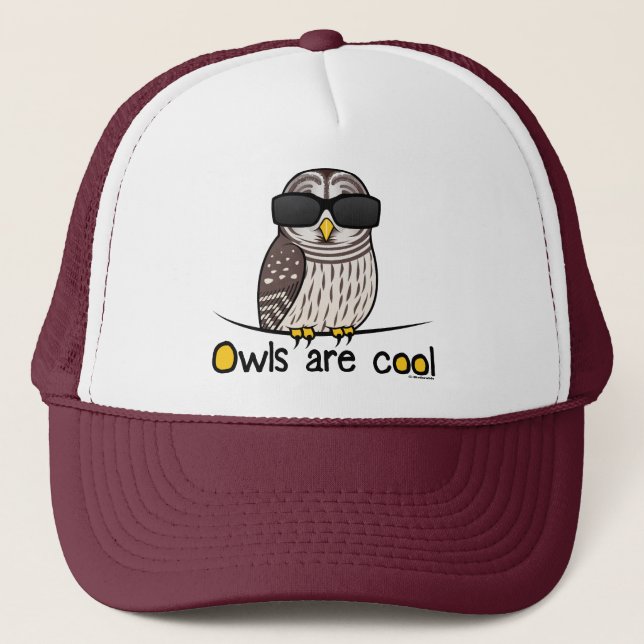 Owls are cool! trucker hat (Front)