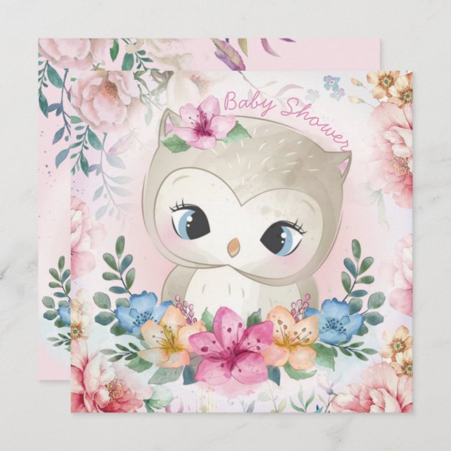 Owls Baby Shower Invitation (Front/Back)