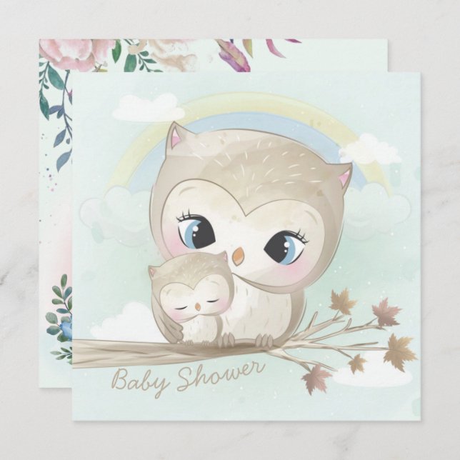 Owls Baby Shower Invitation (Front/Back)